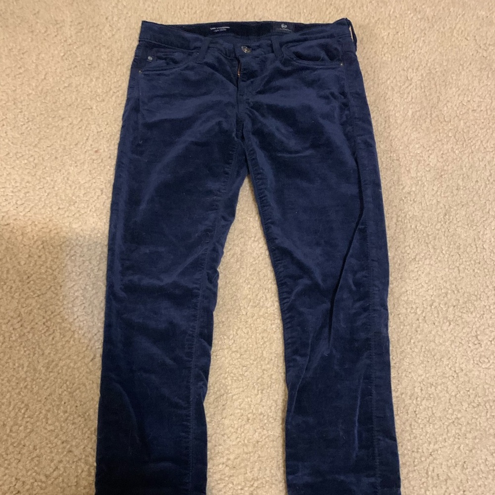 AG skinny jeans in dark blue velvet